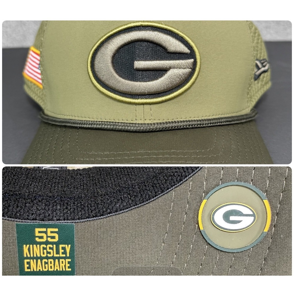 Green Bay Packers New Era NFL Salute To Service #55 Enagbare SnapBack Large/XL